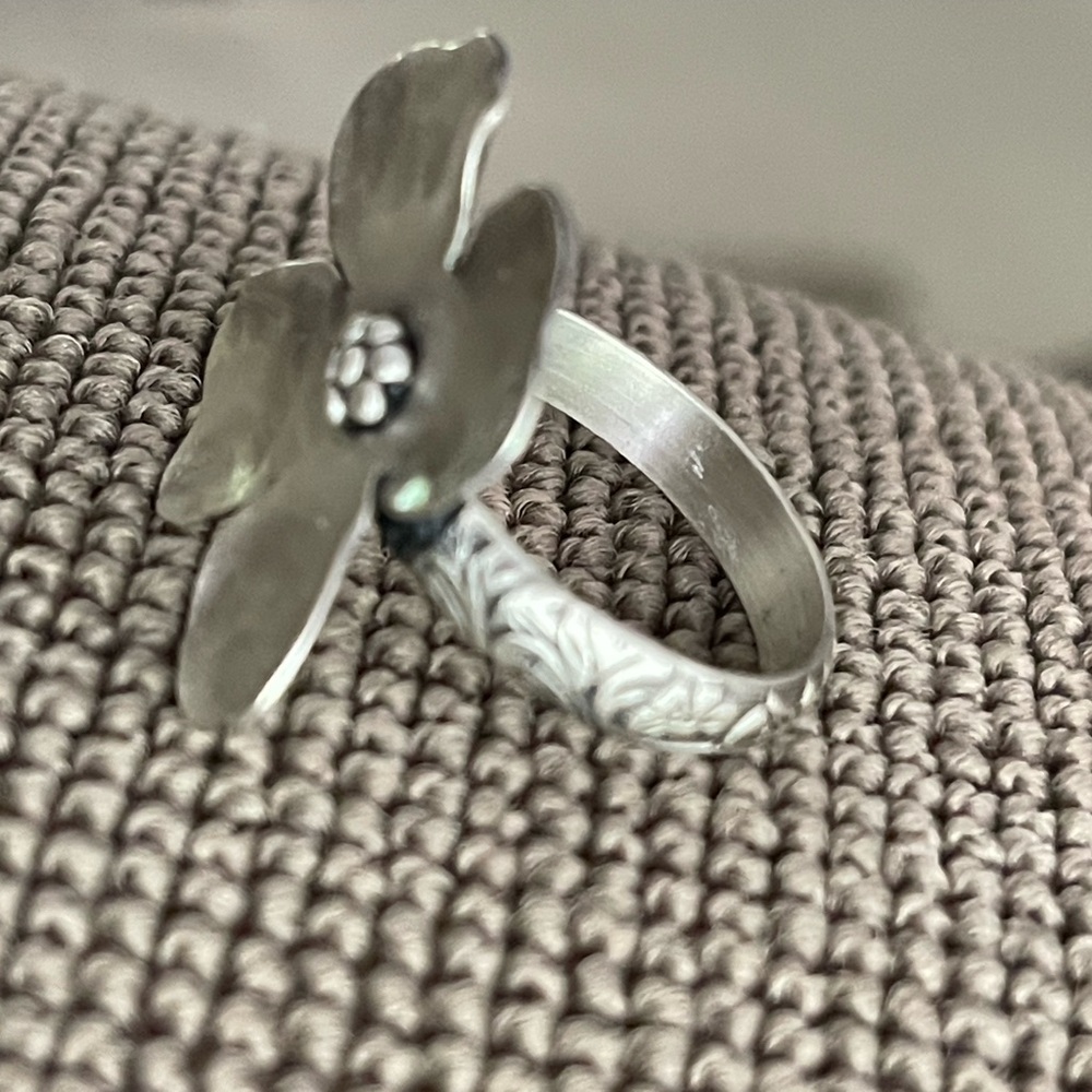 Sterling Silver Flower Ring. Size 9.5  Purchased at Ann Arbor Art Fair.